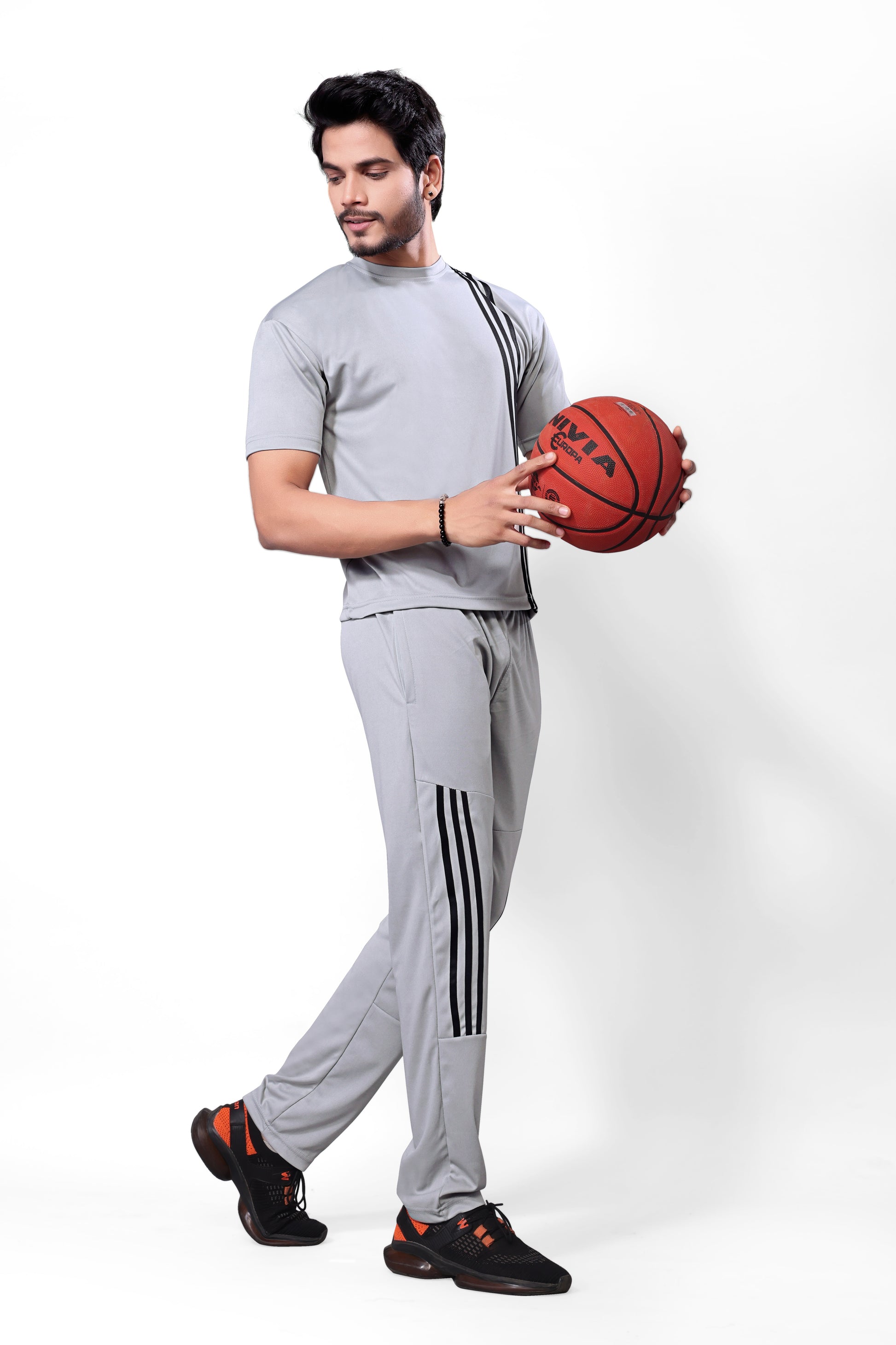 Pure Cotton Relaxed Fit Gray Night Suit For Men