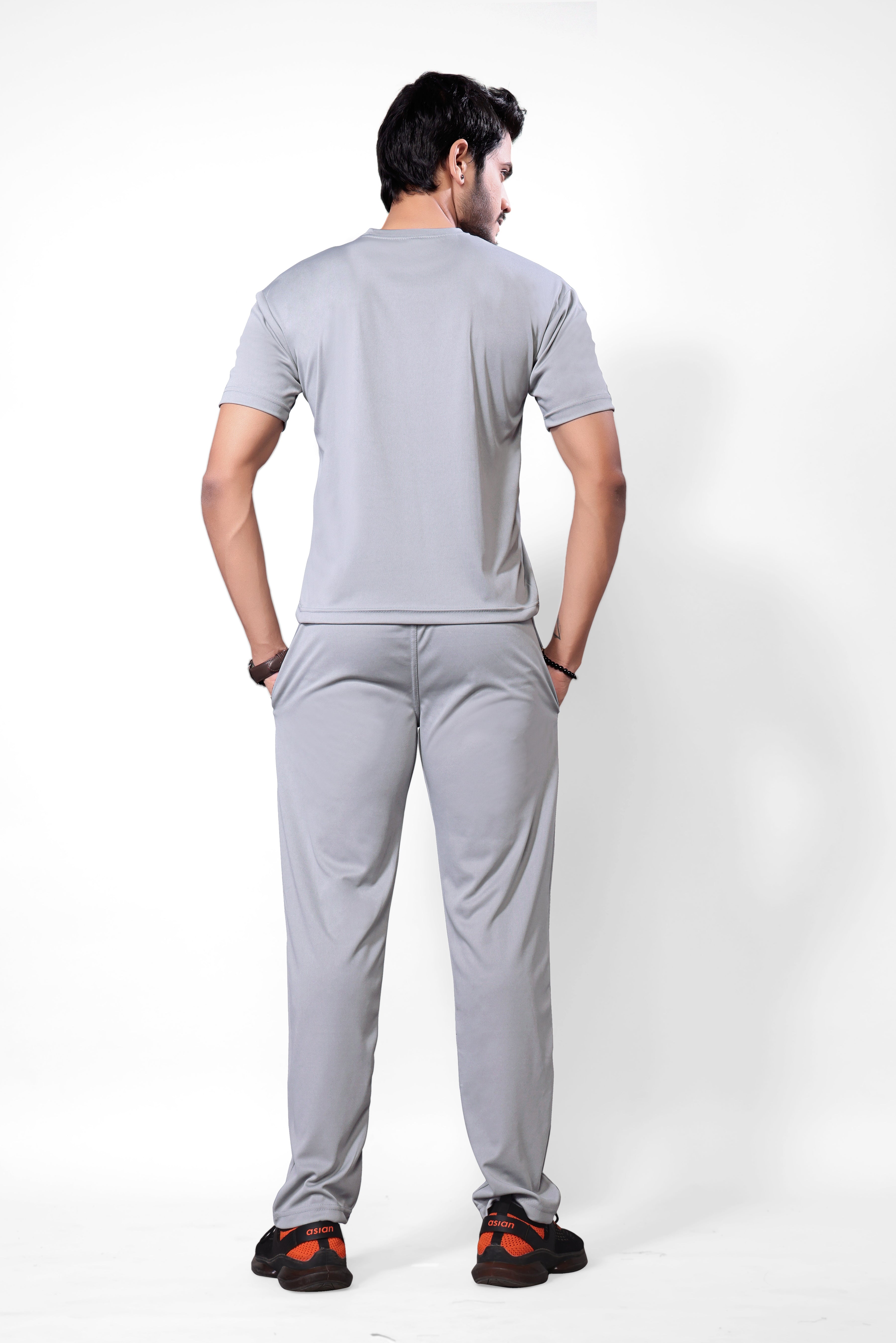 Pure Cotton Relaxed Fit Gray Night Suit For Men