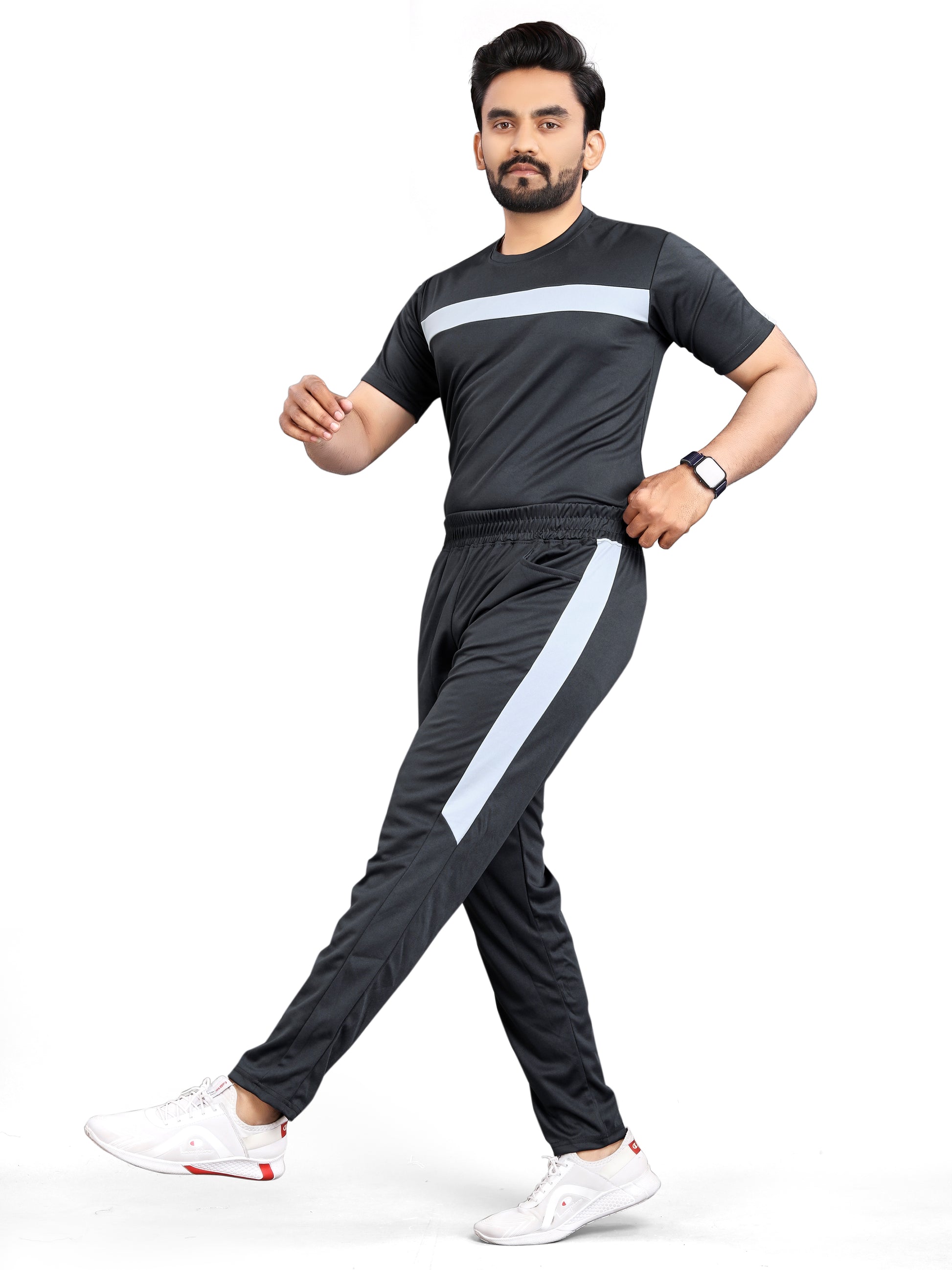 Pure Cotton Relaxed Fit Gray Night Suit For Men