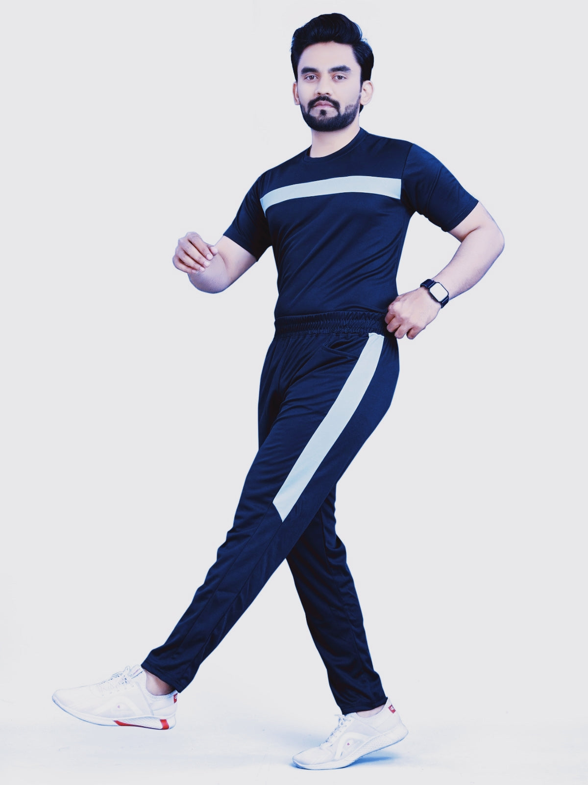Pure Cotton Relaxed Fit Gray Night Suit For Men