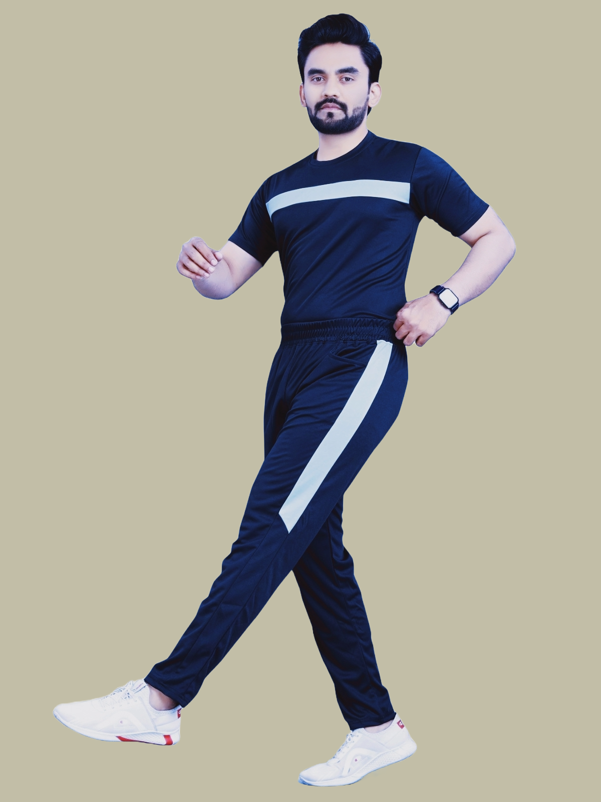 Pure Cotton Relaxed Fit Gray Night Suit For Men