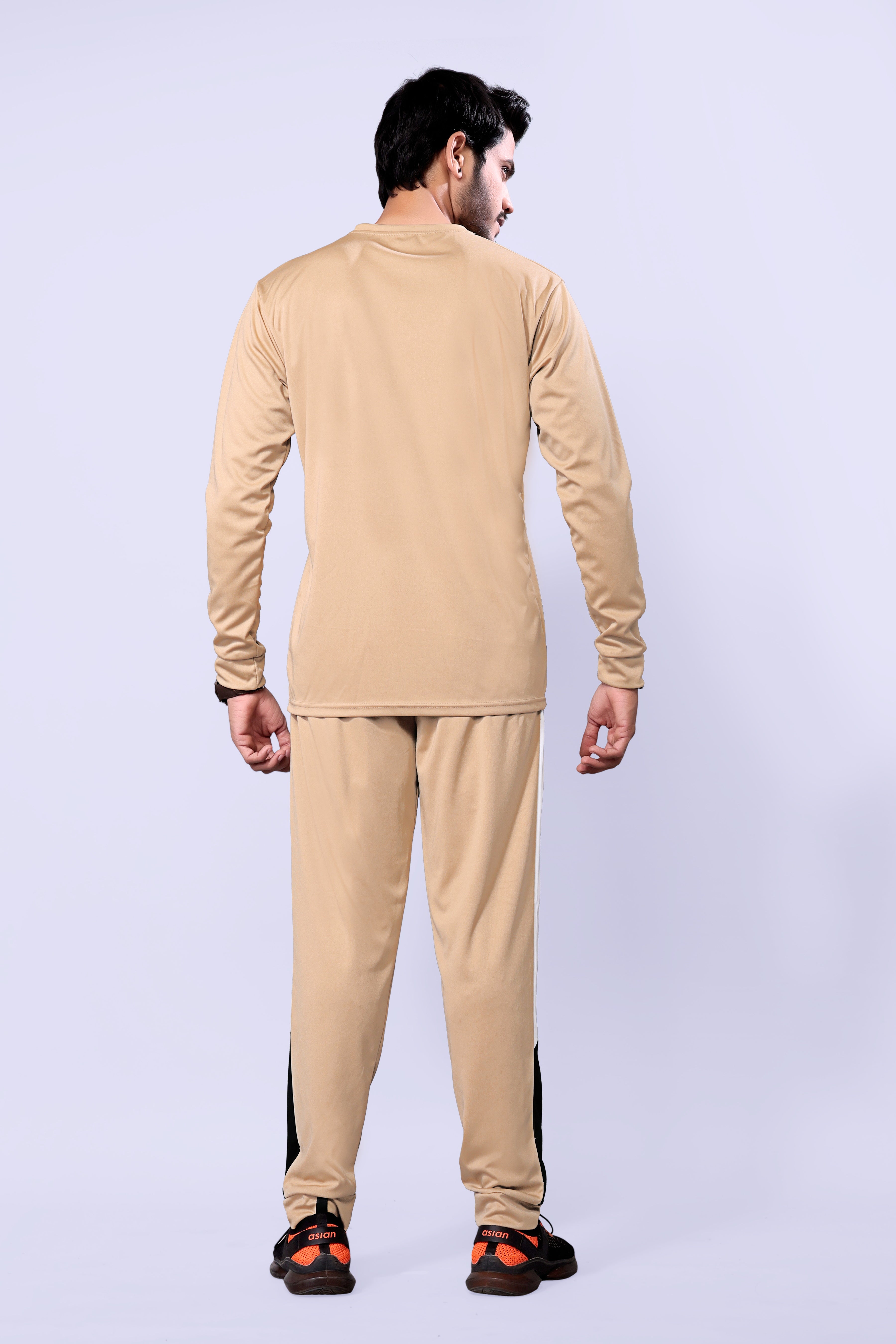 Men Light Coffee & White Checked Cotton Relaxed Fit Night Suit