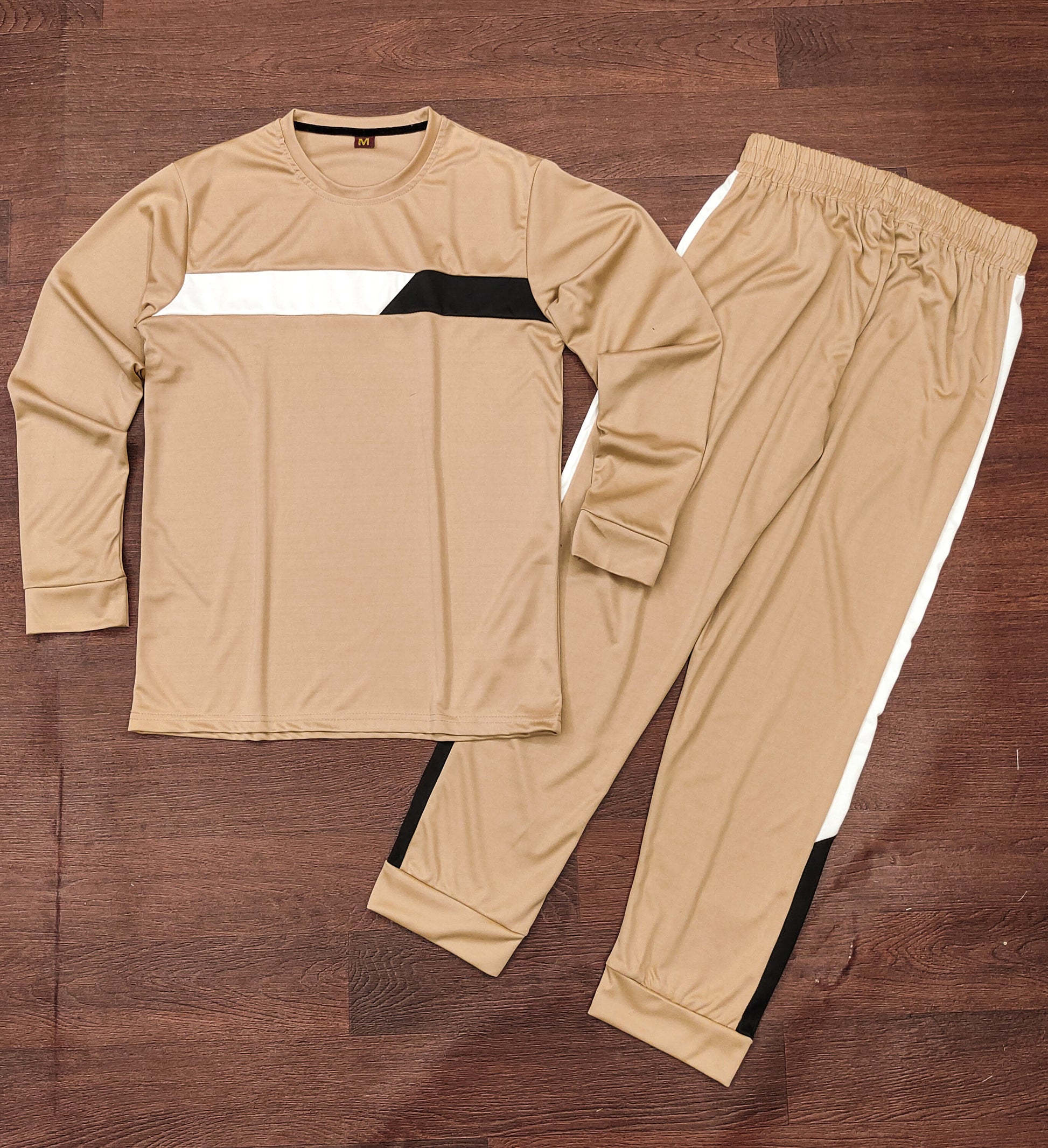 Men Light Coffee Checked Cotton Relaxed Fit Night Suit