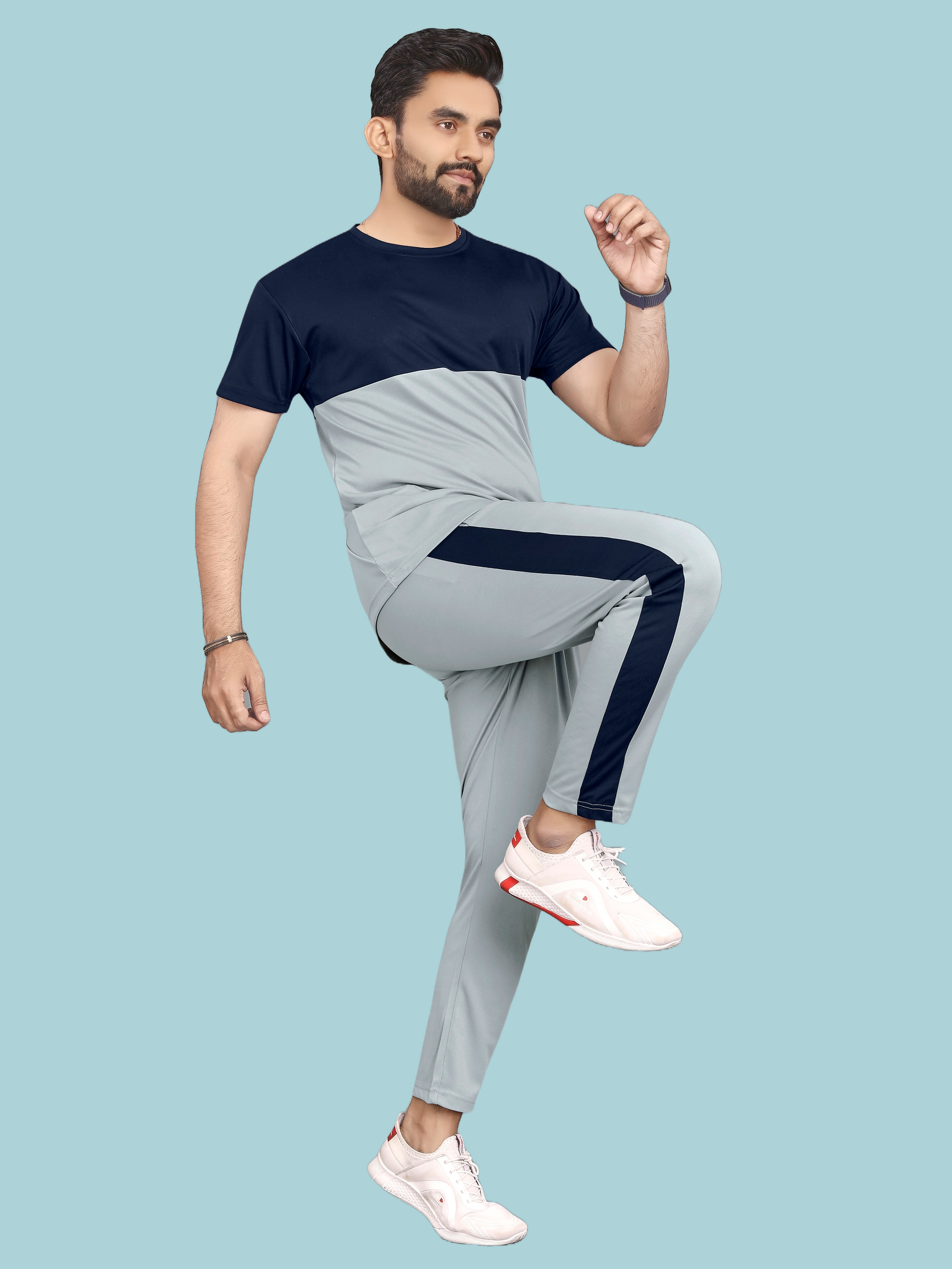 Premium Quality Fabrics Grey Sports Wear Dress Online