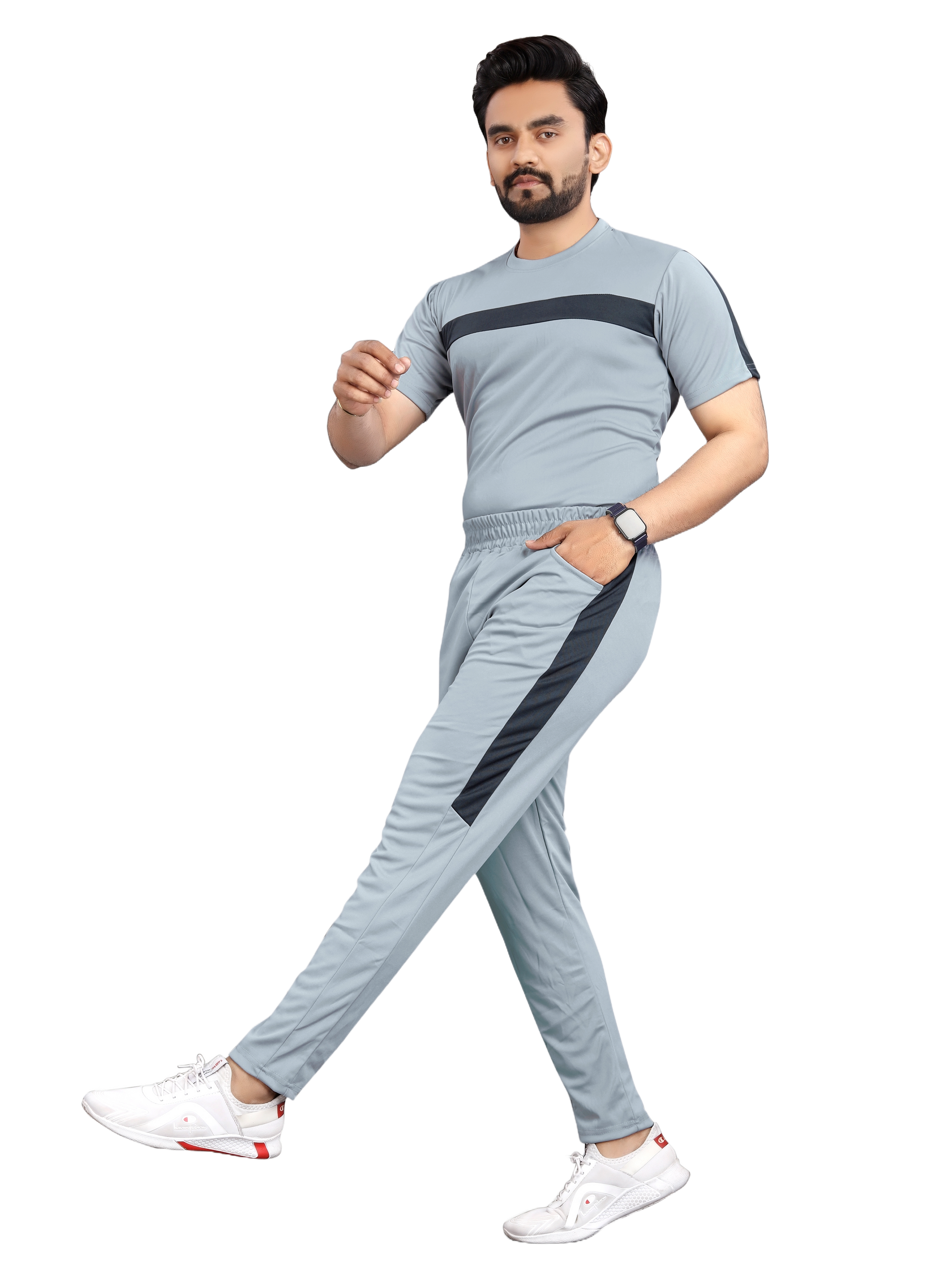 Pure Cotton Relaxed Fit Gray Night Suit For Men