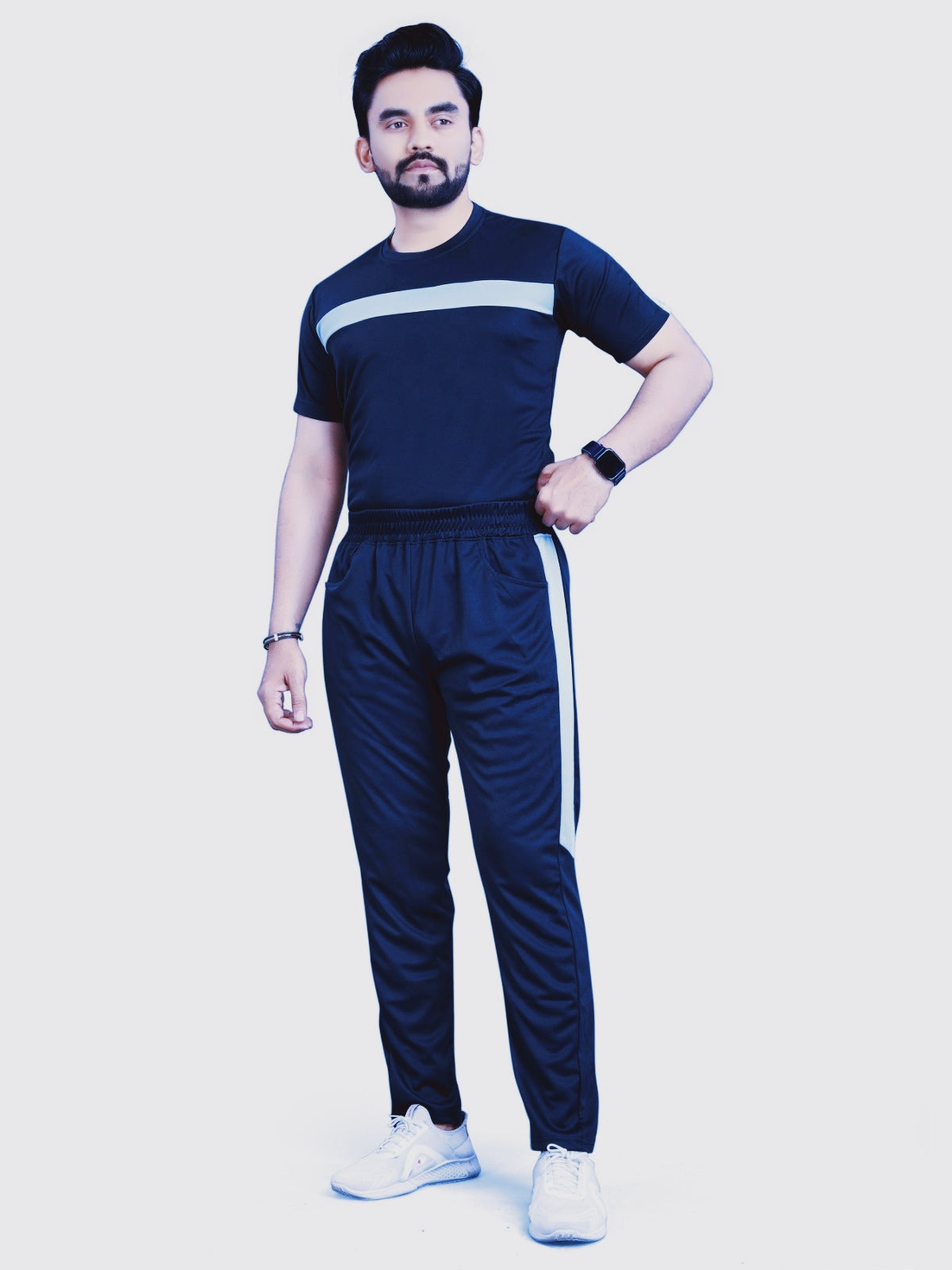 Pure Cotton Relaxed Fit Gray Night Suit For Men