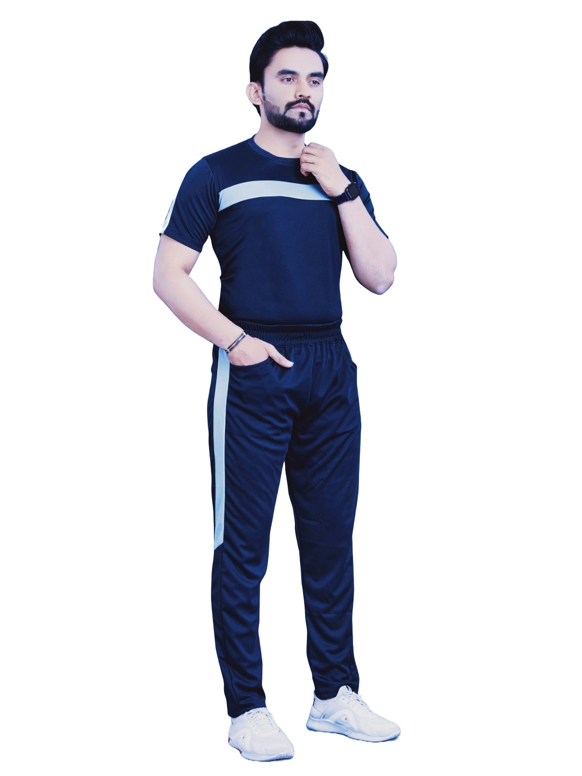 Pure Cotton Relaxed Fit Gray Night Suit For Men