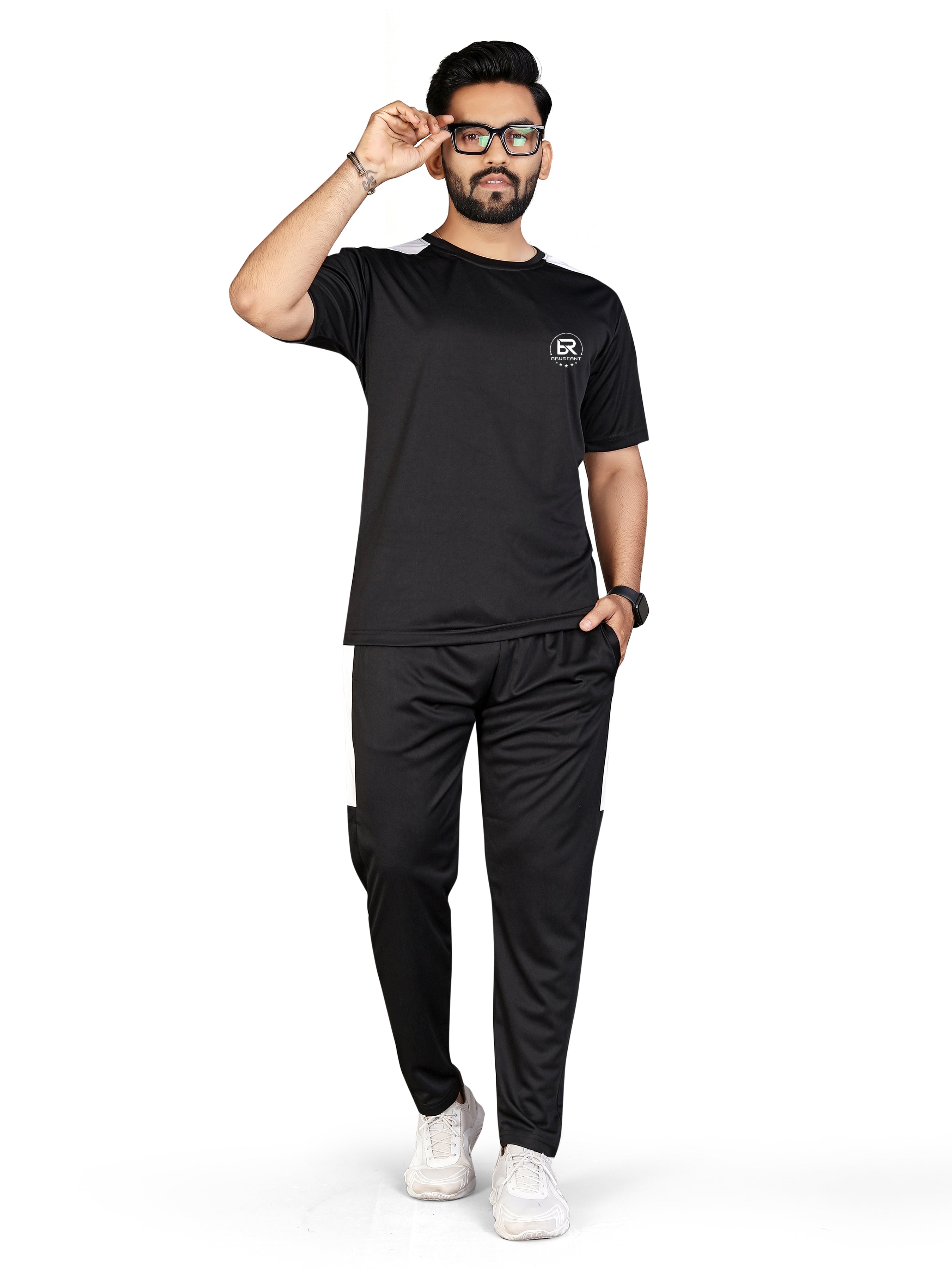 Black Color Regular Fit Night Wear Night Suit For Men