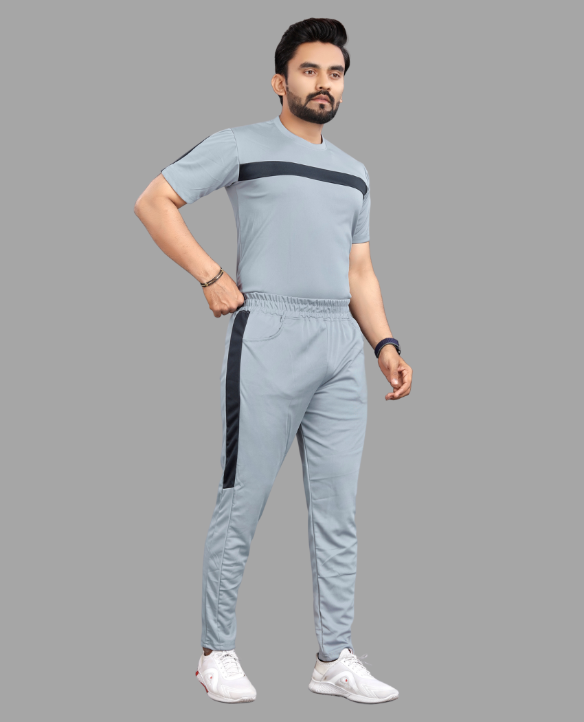 Pure Cotton Relaxed Fit Gray Night Suit For Men