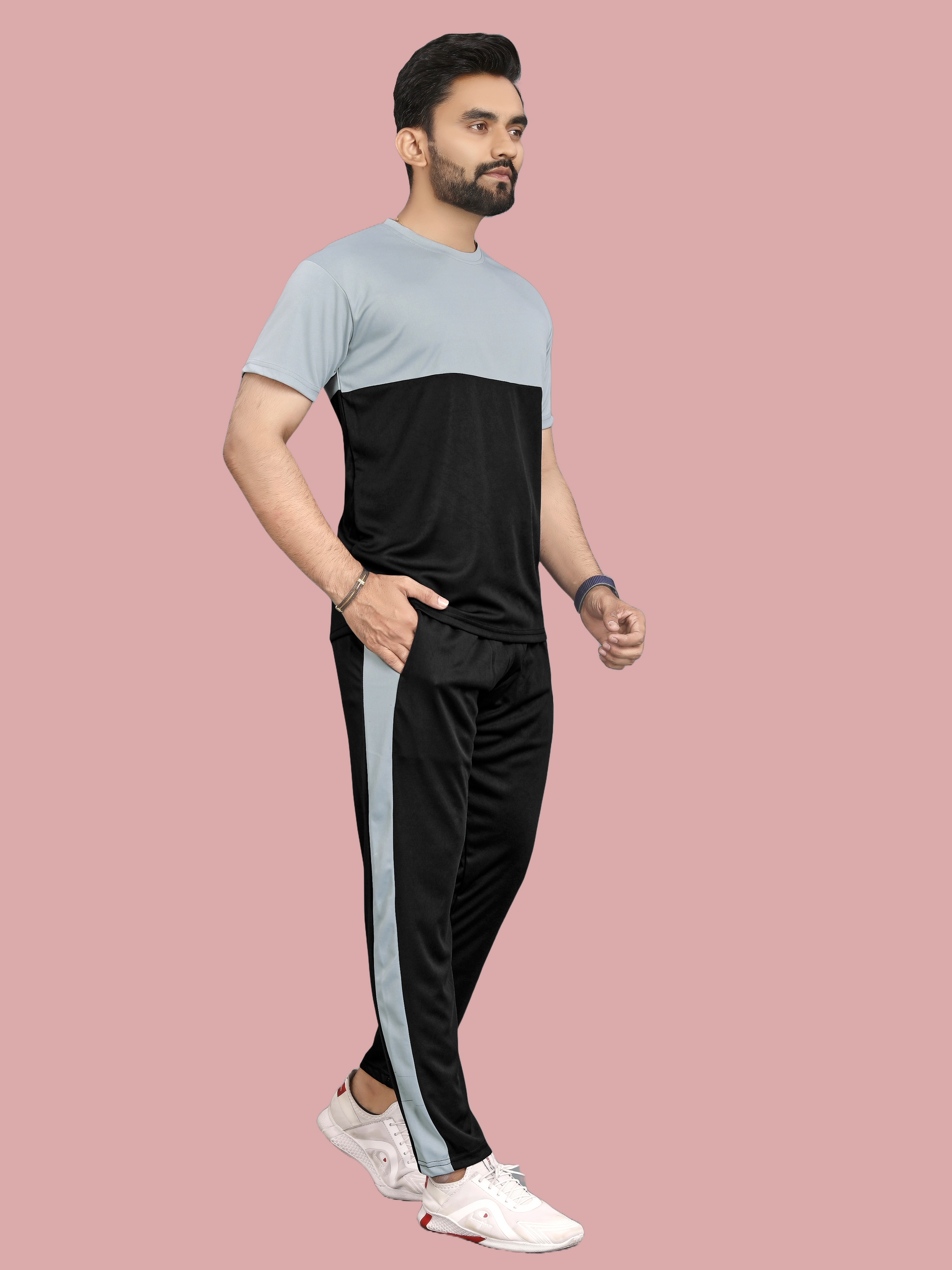 Premium Quality Fabrics Black Color Sports Wear For Men