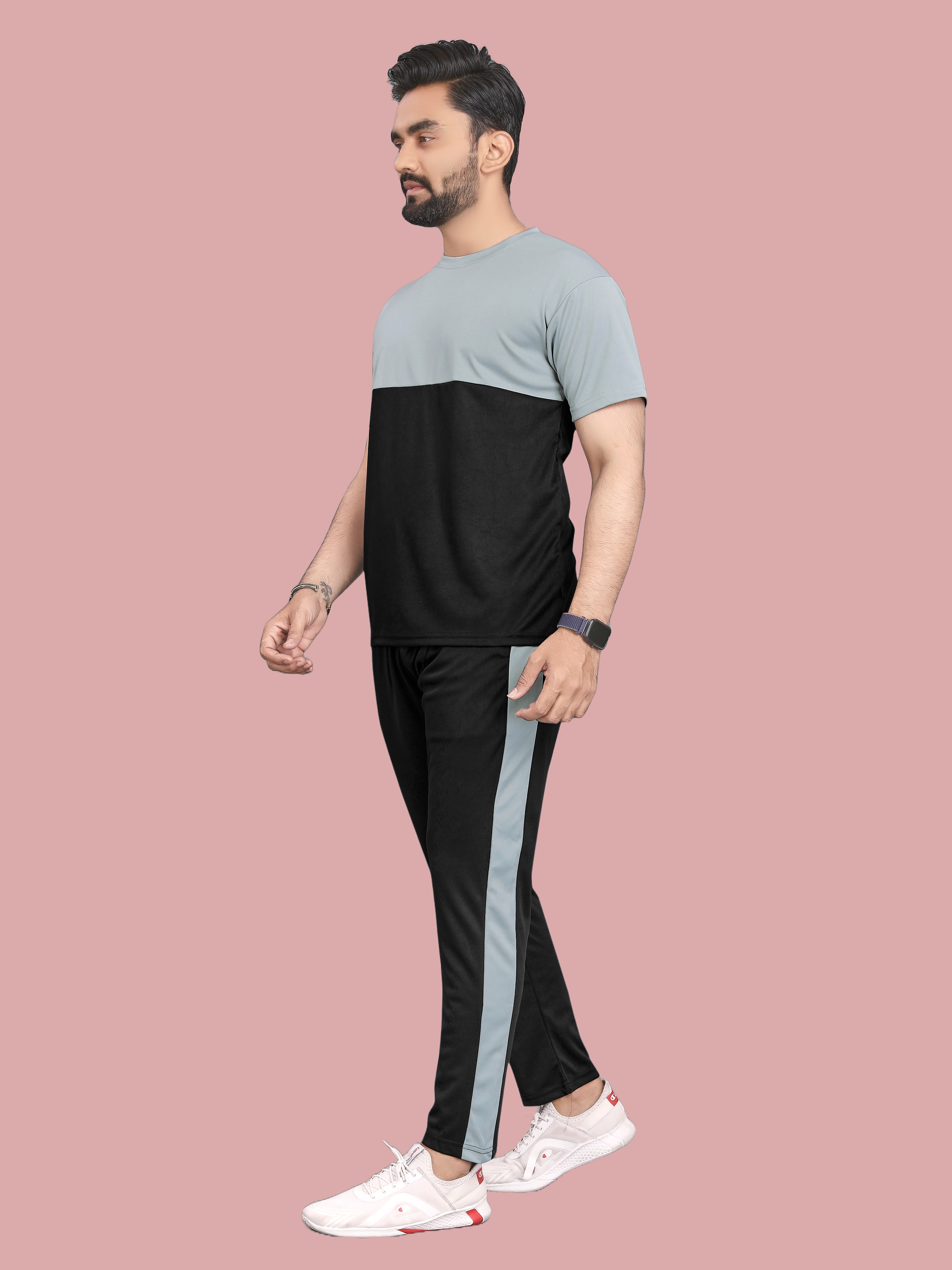 Premium Quality Fabrics Black Color Sports Wear For Men