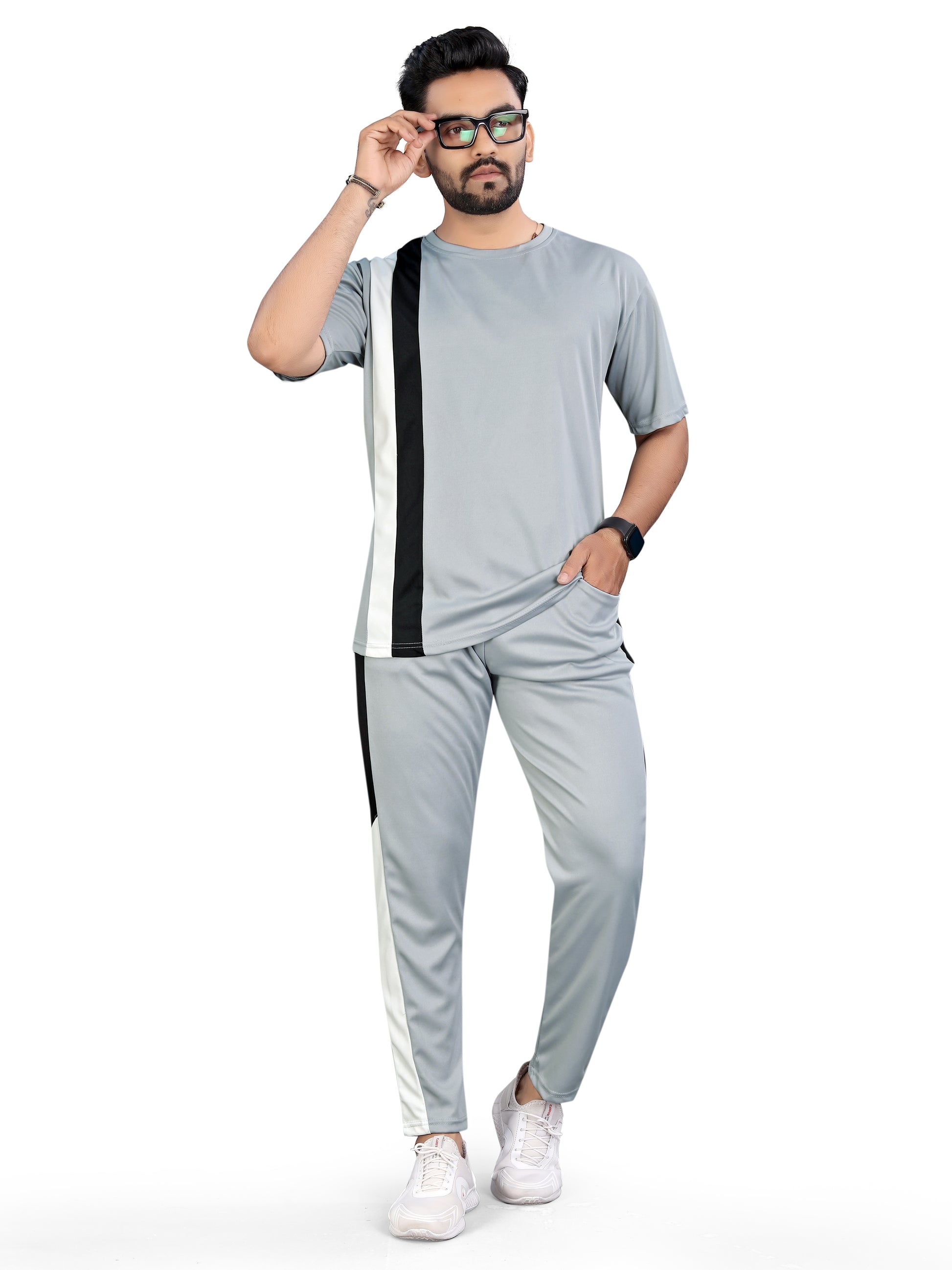 Light Grey Relaxed Fit Night Suits Dress For Men