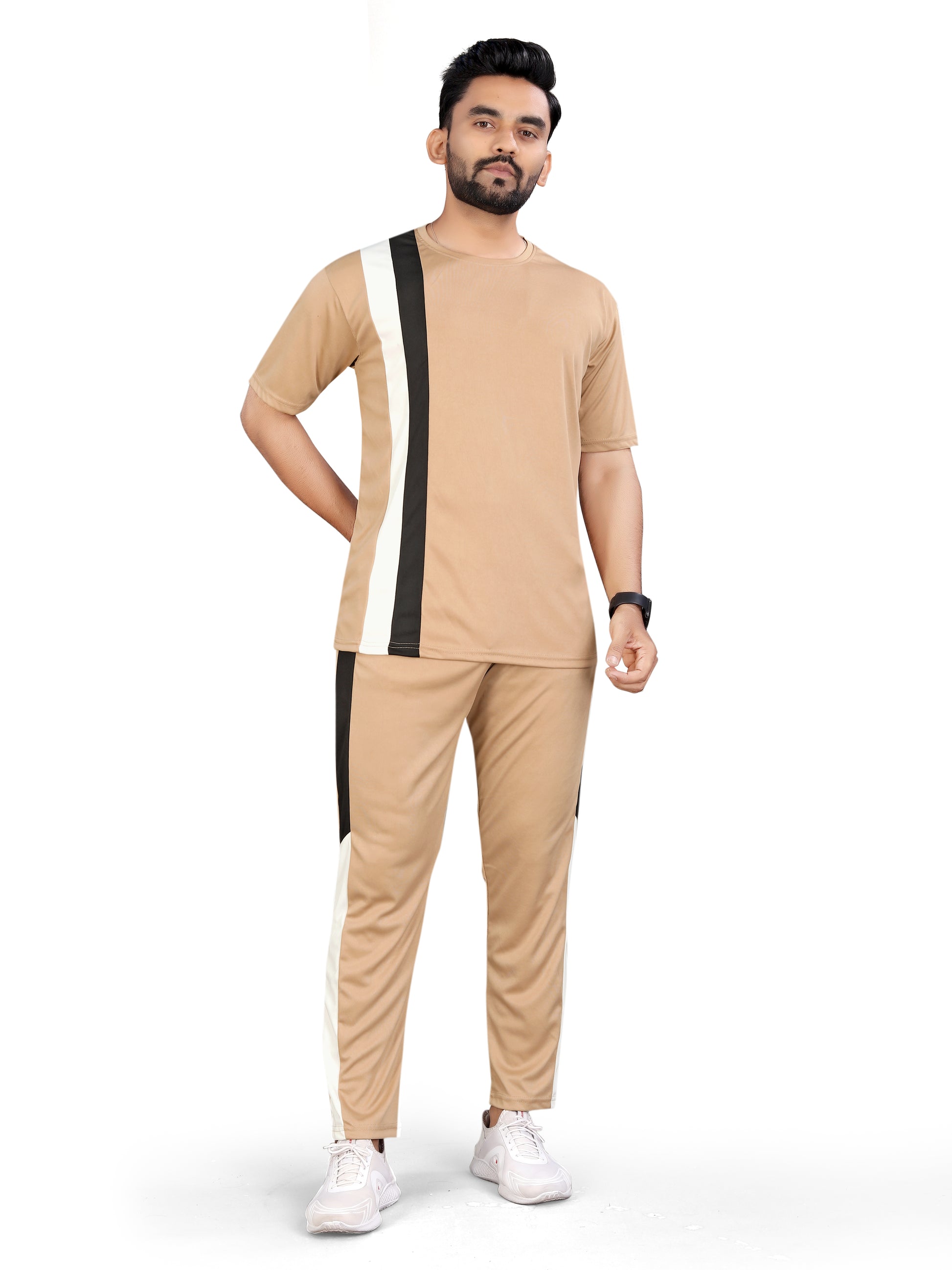 Light Coffee Relaxed Fit Latest Night Dress For Men